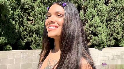 Teen Takes Creampie POV Outdoors